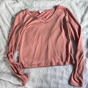 plain pink long sleeved shirt size s